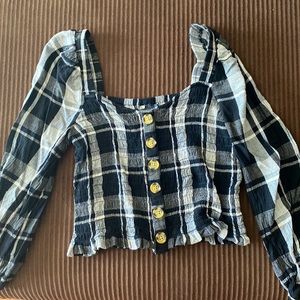 Black and white checkered Top